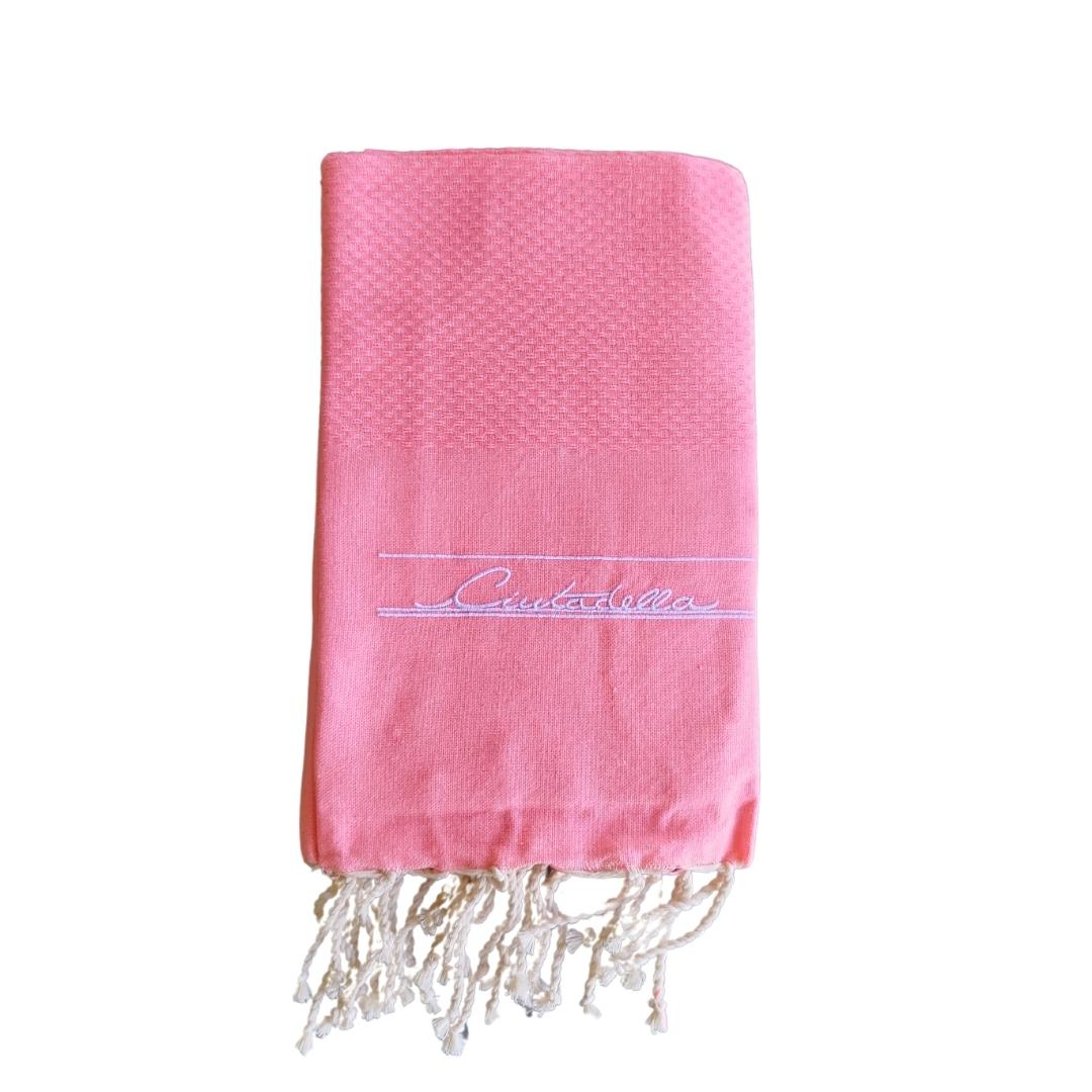 Fouta rose fluo 100% coton