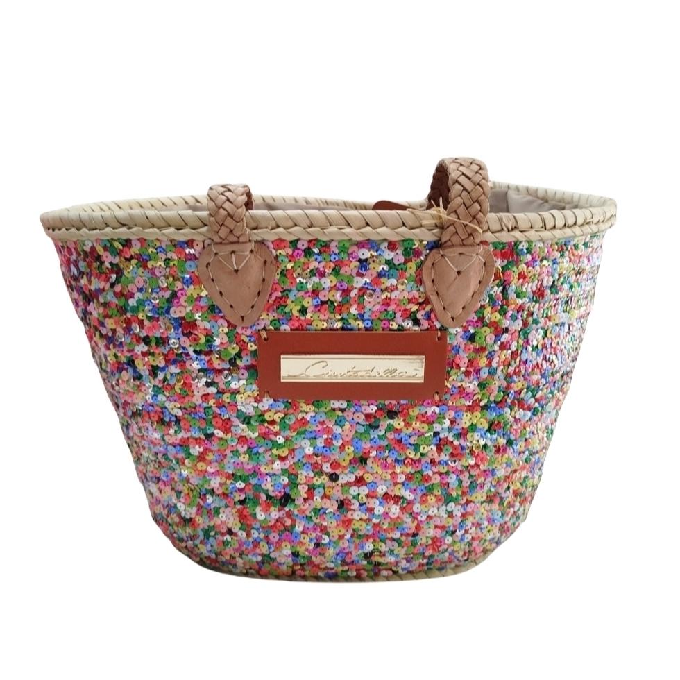 Panier à paillettes Tutti frutti ( M ) - Fait main
