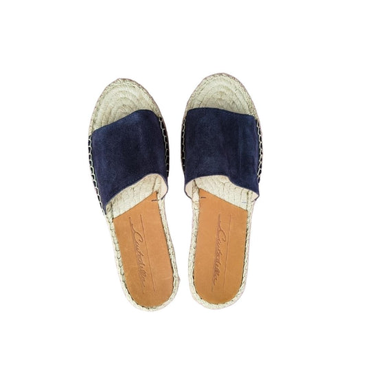 Mules en cuir ( daim ) Marine - Cousu main