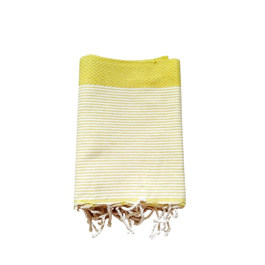 Fouta jaune citron 100% coton