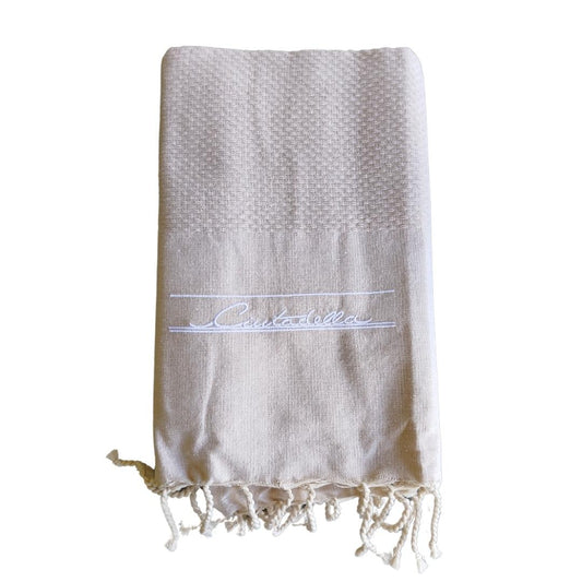Fouta beige 100% coton