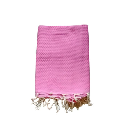 Fouta rose bonbon 100% coton