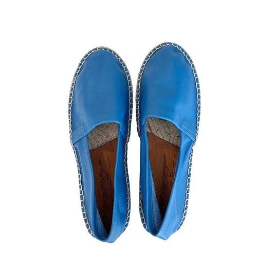 Espadrilles en cuir cousues main bleues