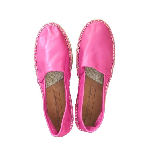 Espadrilles en cuir cousues main roses