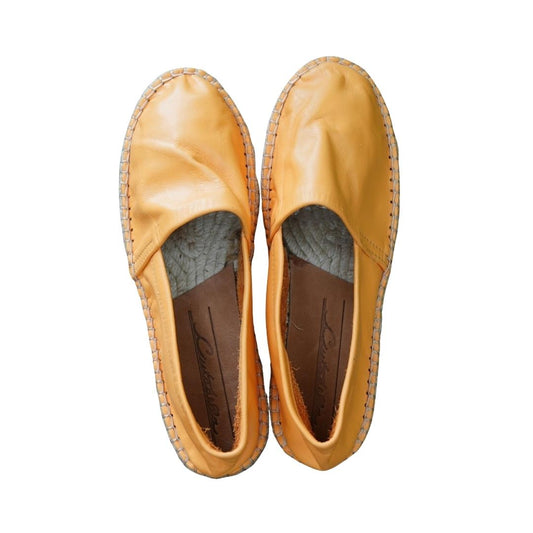 Espadrilles en cuir cousues main oranges