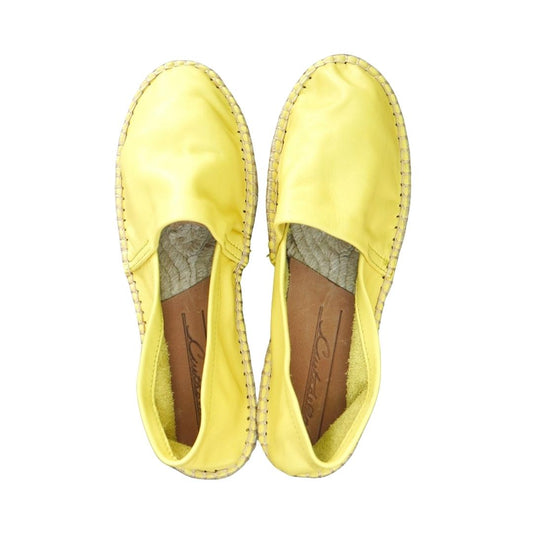 Espadrilles en cuir cousues main jaunes