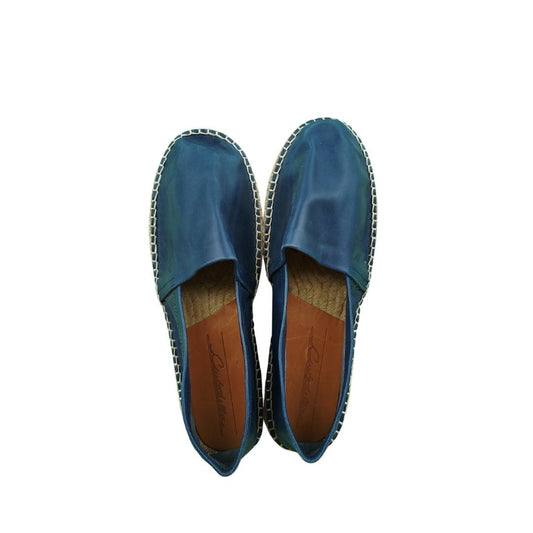 Espadrilles en cuir cousues main - Marine
