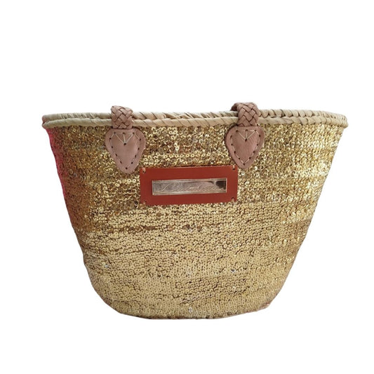 Panier à paillettes Full Gold ( M ) - Fait main