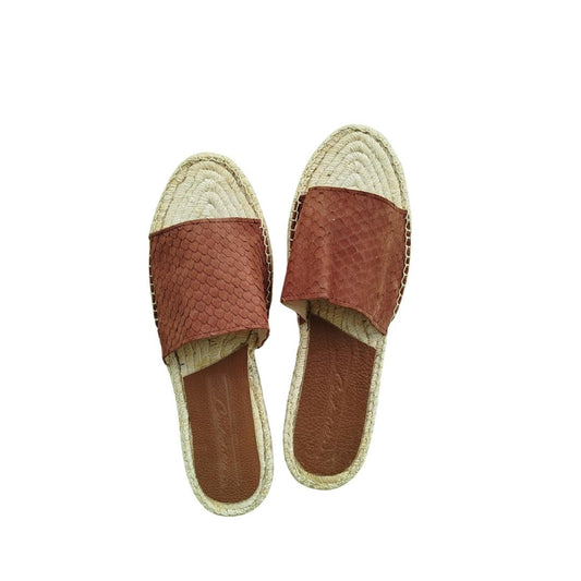 Mules en cuir cousues main - Marron