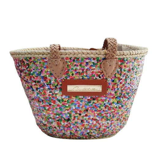 Panier à paillettes Tutti frutti ( M ) - Fait main