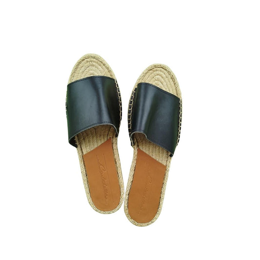 Mules en cuir cousues main - Noir